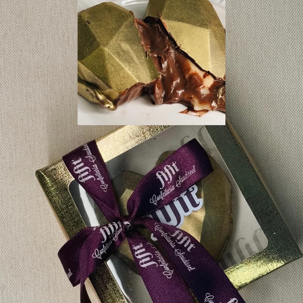 Coração de chocolate recheado sem açúcar